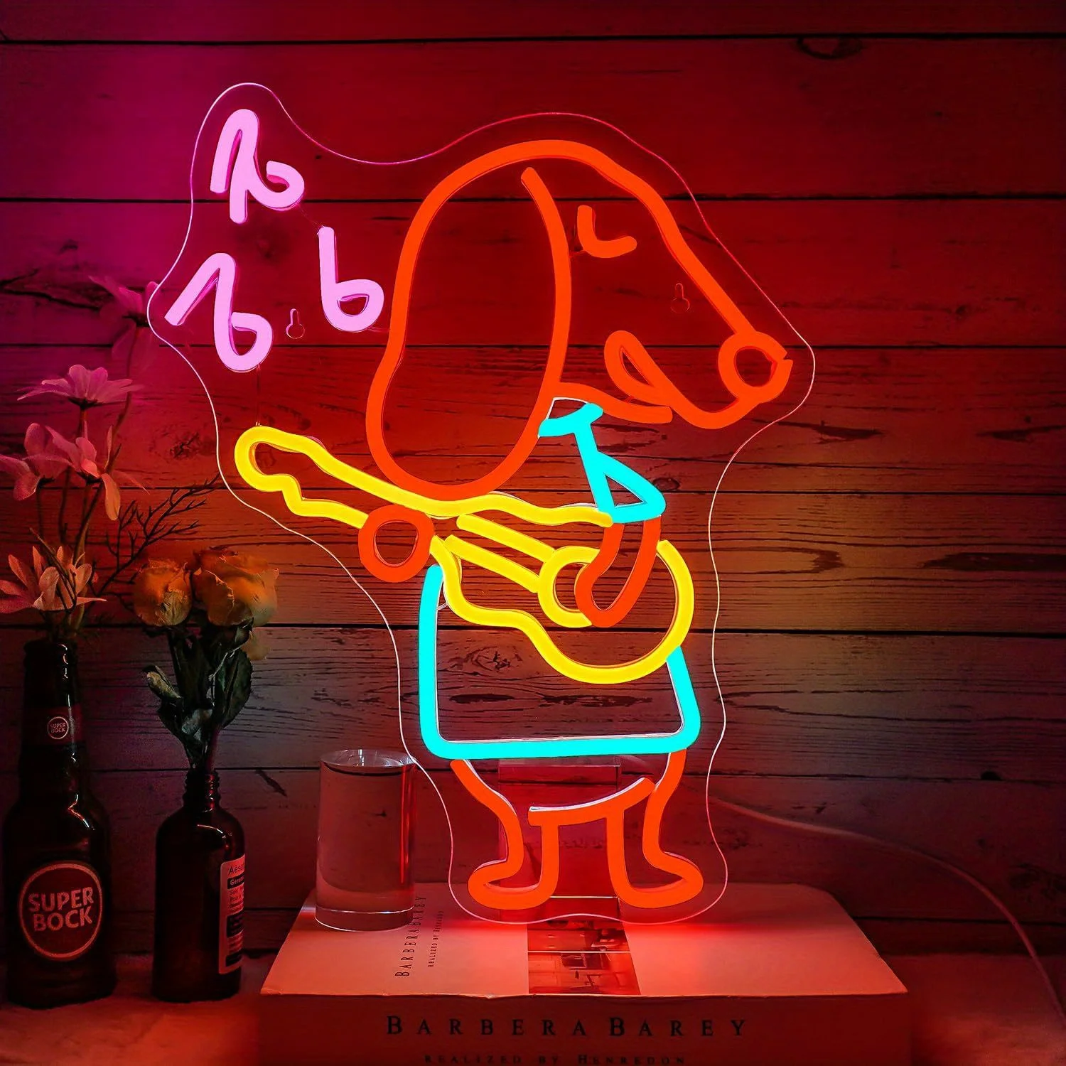 Kids Outdoor Birthday Party Ideas - Lampu Neon Dab Dog Memakai Topi