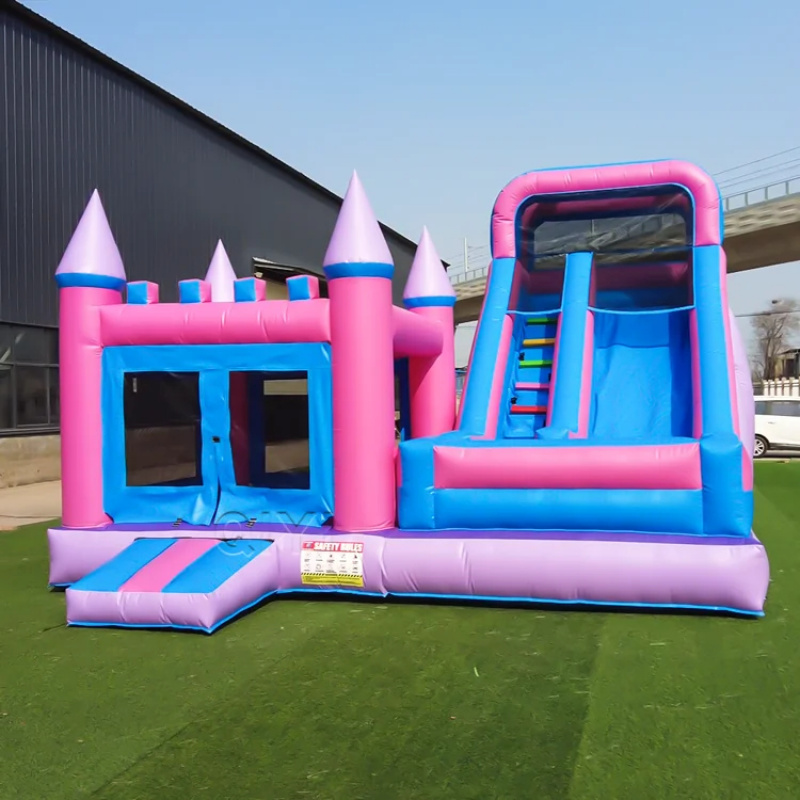 Kids Outdoor Bounce House - Rumah Loncat Komersial Warna-warni Mewah, Rumah