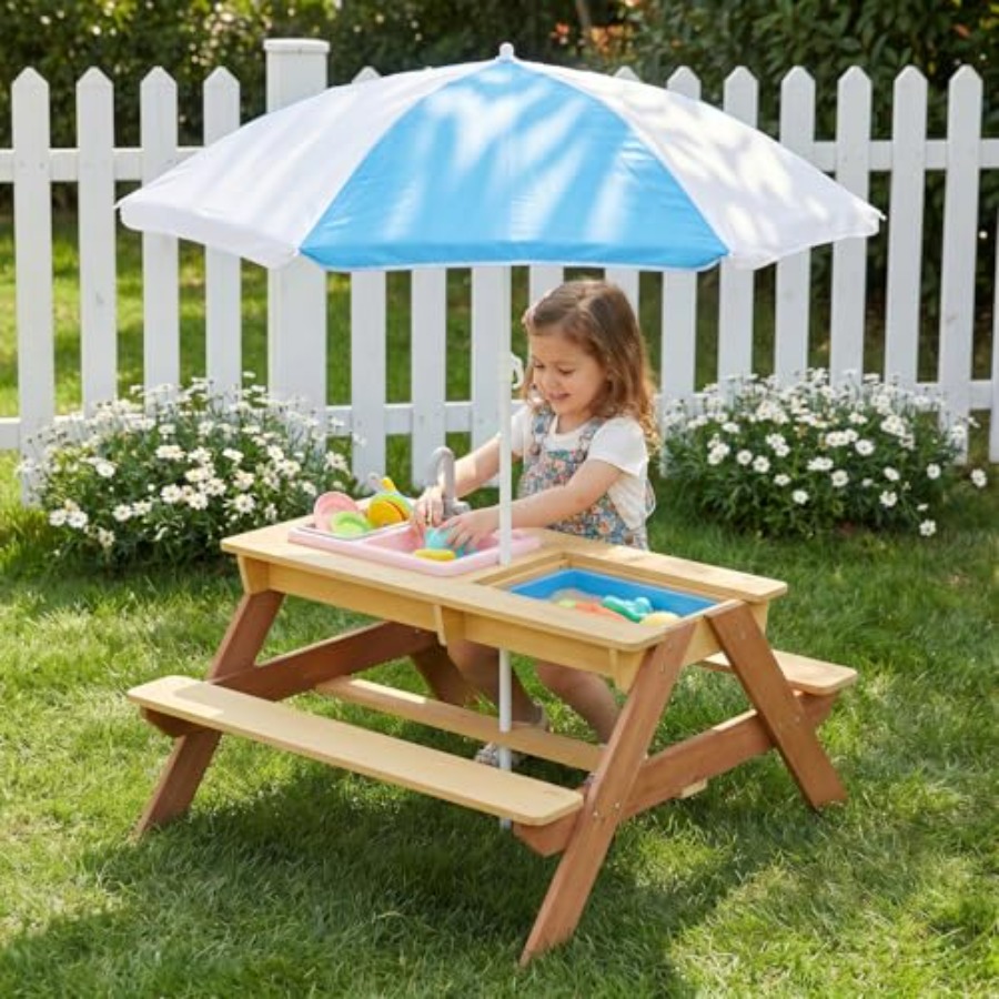 Kids Outdoor Table With Umbrella - Meja piknik anak-anak untuk luar ruangan