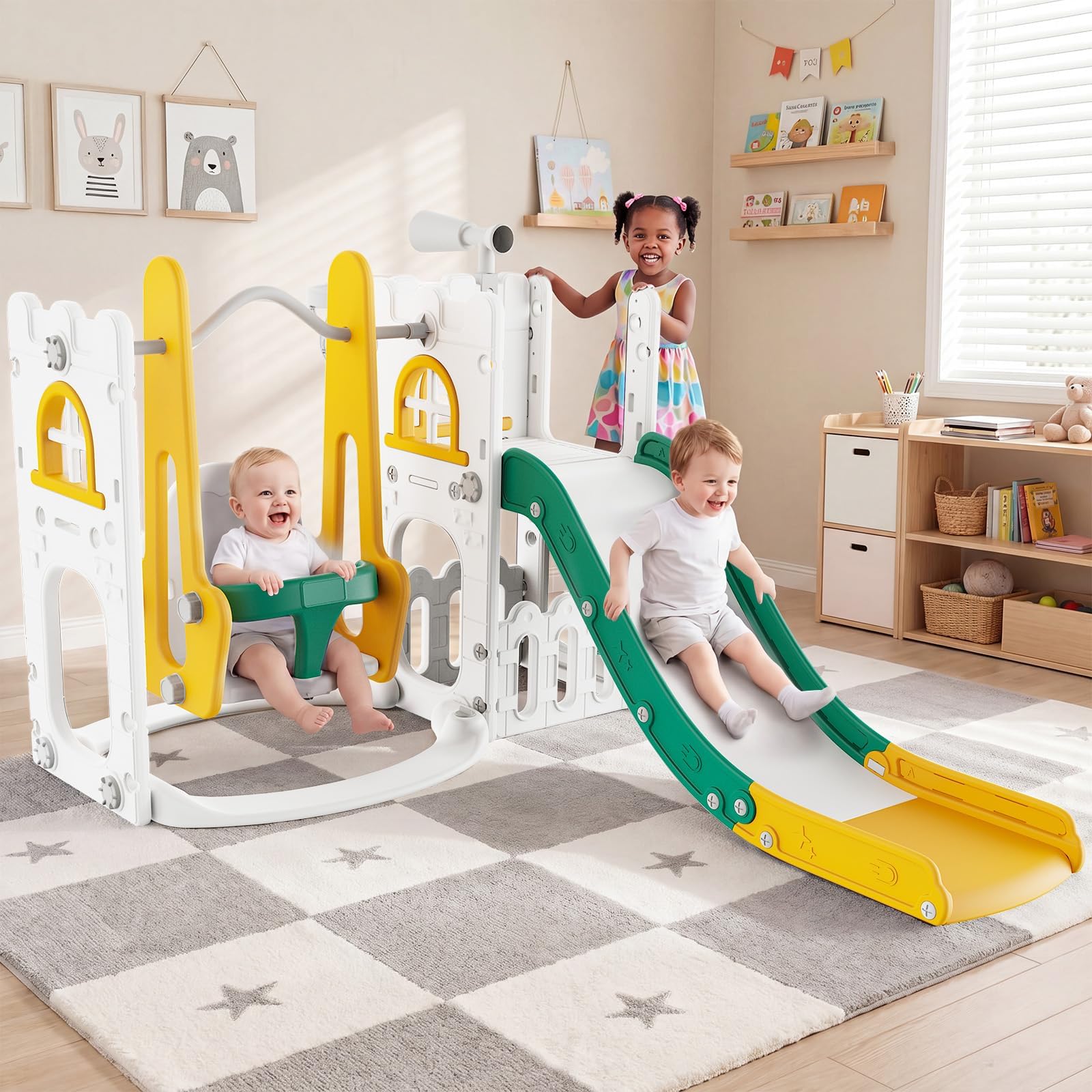 Kids Outdoor Swing Set With Slide - 7 in 1 Set Perosotan dan