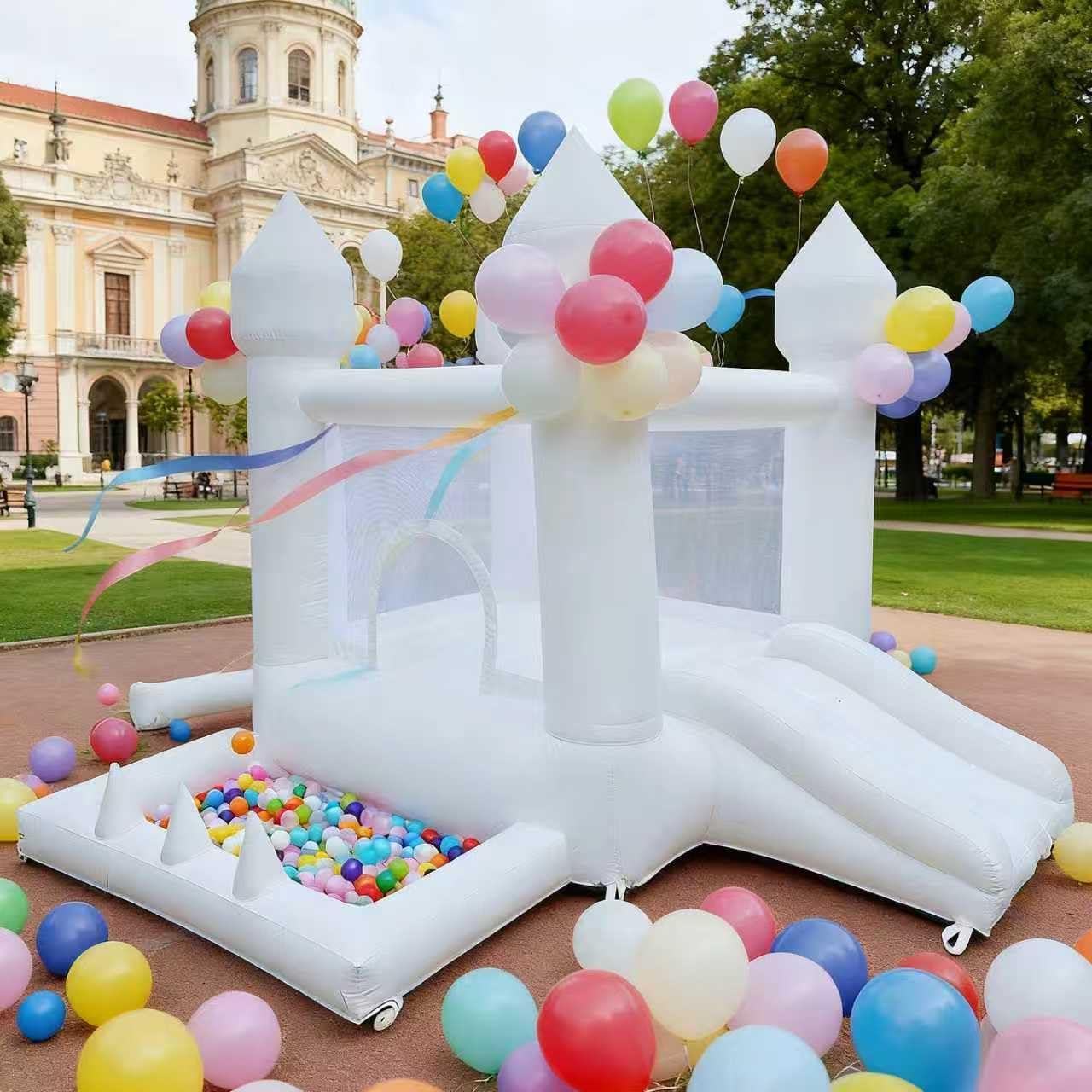 Kids Outdoor Bounce House - Rumah Loncat Putih, Istana Loncat Indoor