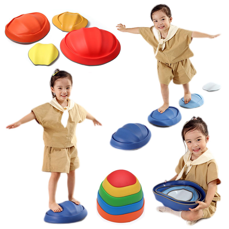 Kids Outdoor Entertainment - Keseimbangan Batu Loncatan Anak Anti-selip Bertekstur