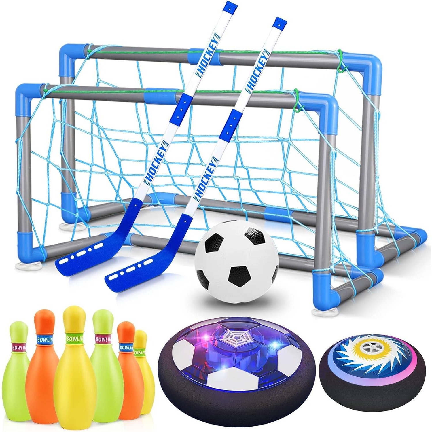 Kids Outdoor Hockey Set - Set Bowling Bola Sepak Bola Hover