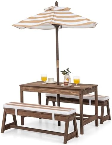 Kids Outdoor Table With Umbrella - Meja Piknik Anak, Set Meja &