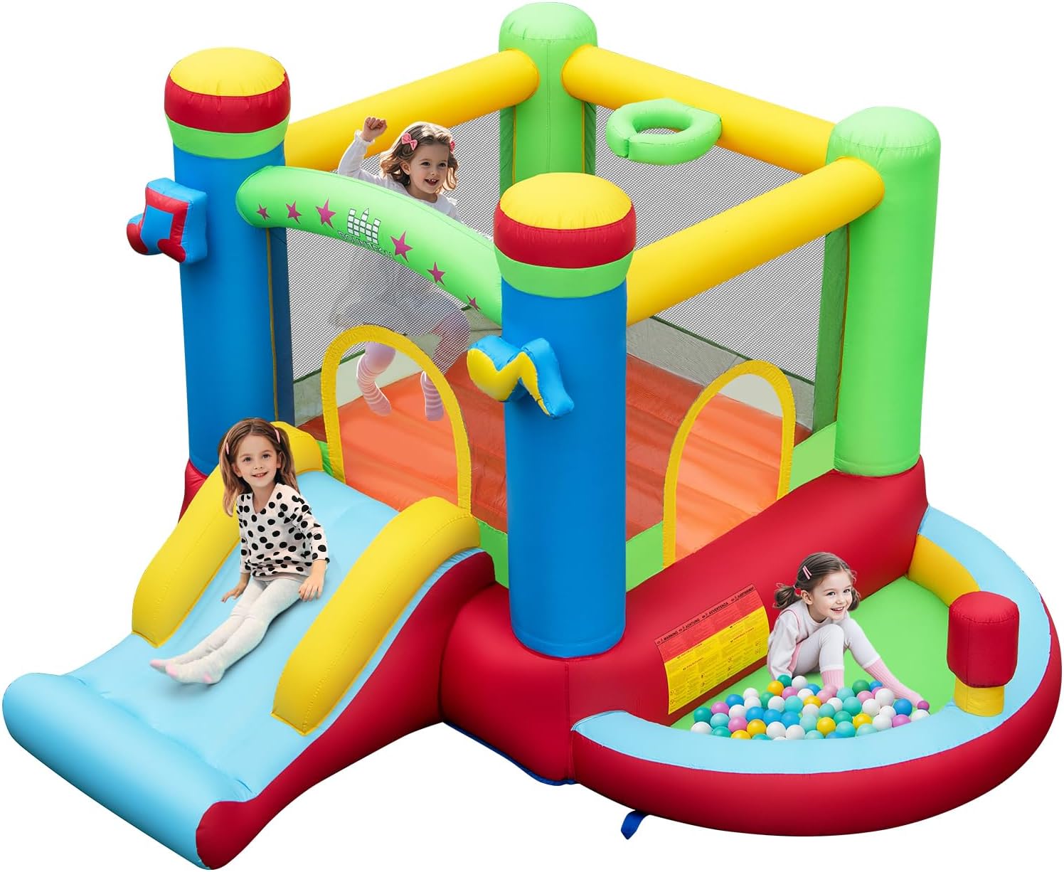 Kids Outdoor Bounce House - Rumah Loncat Tiup dengan Kolam Bola,