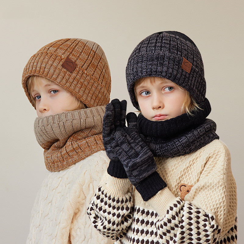 Kids Outdoor Gloves - 1 Set 4-10Y topi rajut bayi