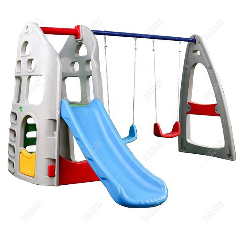 Kids Outdoor Swing Set With Slide - Perosotan dan Ayunan Plastik untuk Halaman