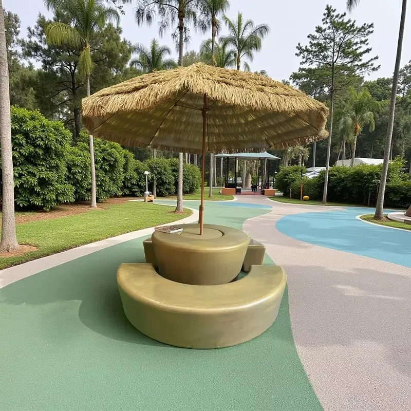 Kids Outdoor Table With Umbrella - Set Meja dan Kursi Bundar Modern