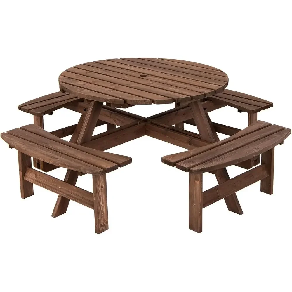 Kids Outdoor Table With Umbrella - Set Meja Piknik Kayu dengan Bangku