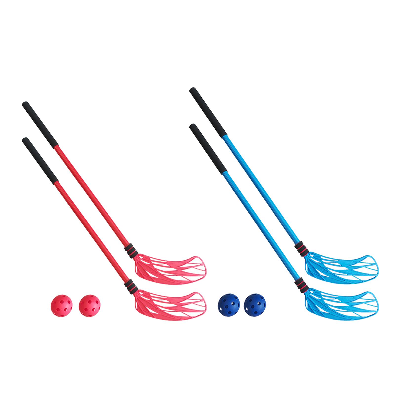 Kids Outdoor Hockey Set - 2x Set Tongkat Hoki Lantai, Permainan