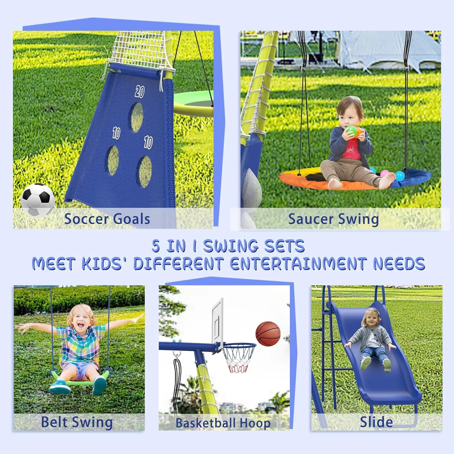 Ayunan Taman untuk Halaman Bel - Kids Outdoor Swing Set With Slide ulasan dan harga