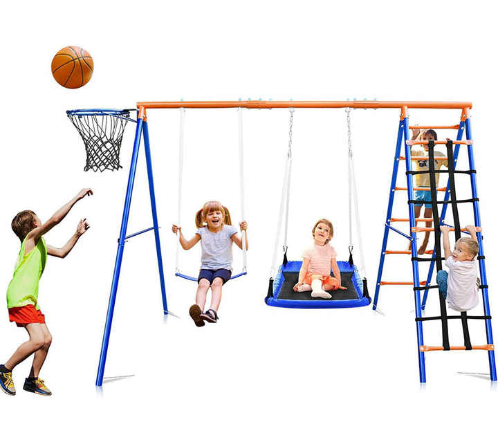 Set Ayunan, Perosotan, dan Pan - Kids Outdoor Swing Set With Slide ulasan dan harga