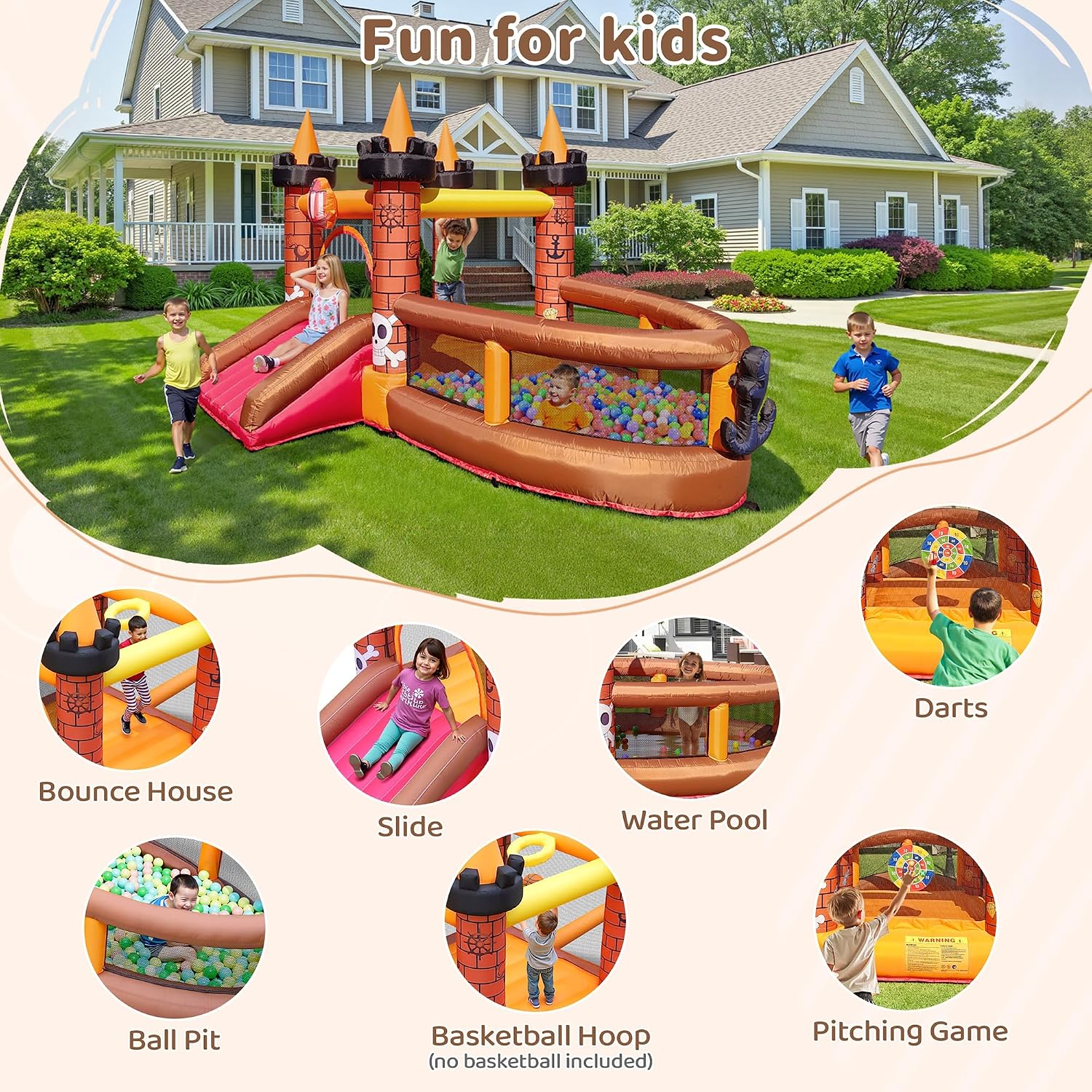 Rumah Loncat Tiup untuk Anak U - Kids Outdoor Bounce House ulasan dan harga