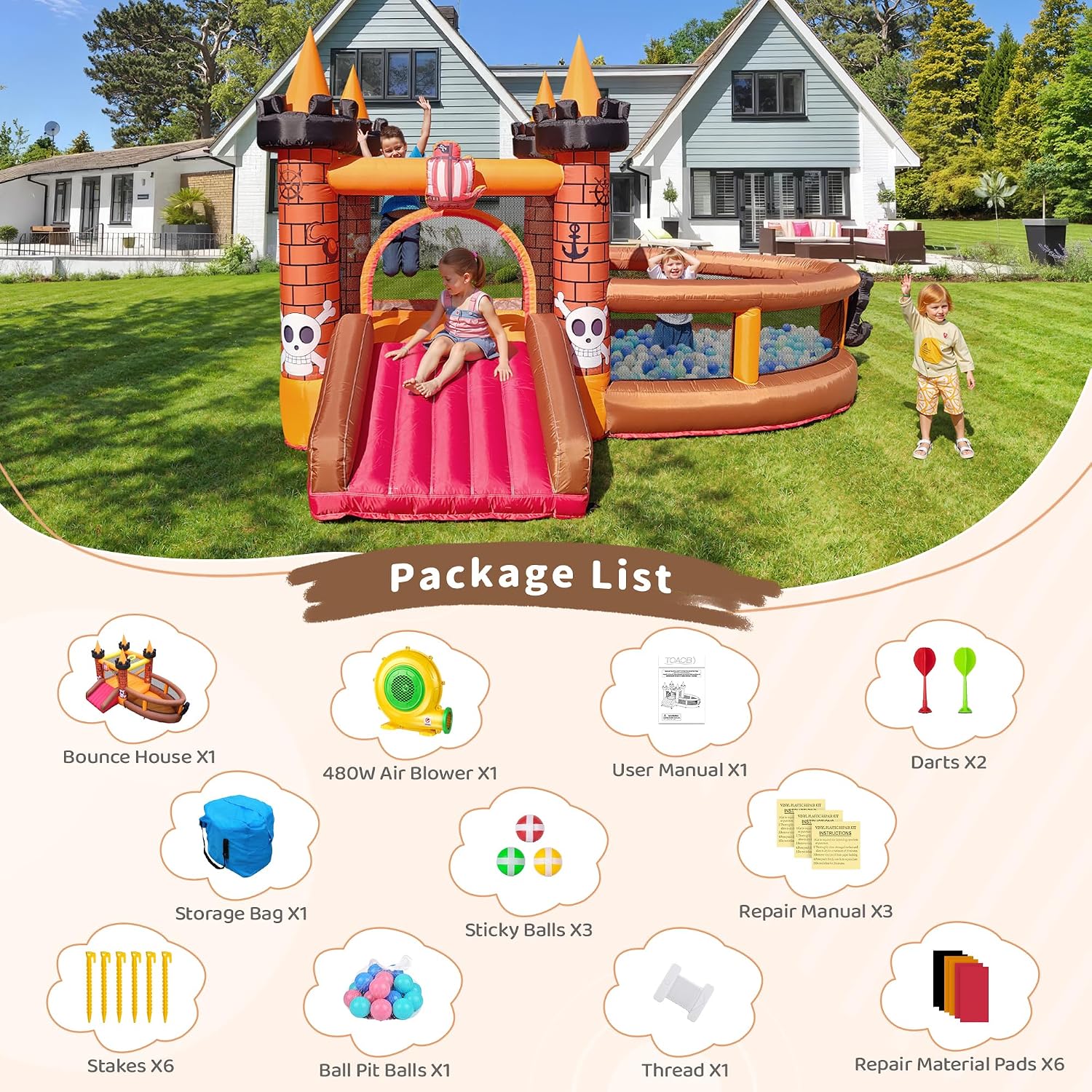 Rumah Loncat Tiup untuk Anak U - Kids Outdoor Bounce House ulasan dan harga