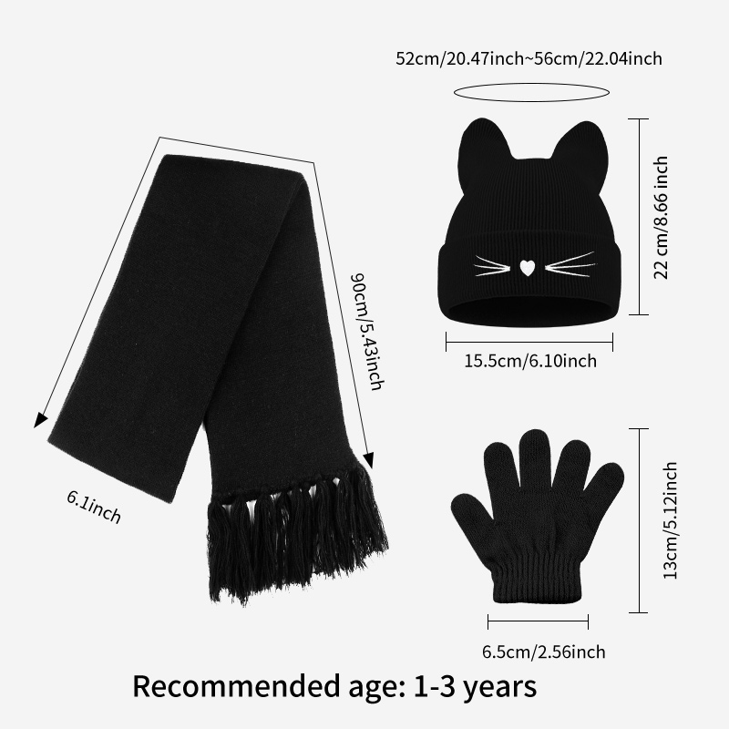 Set 3Pcs Topi, Syal, dan Sarun - Kids Outdoor Gloves ulasan dan harga