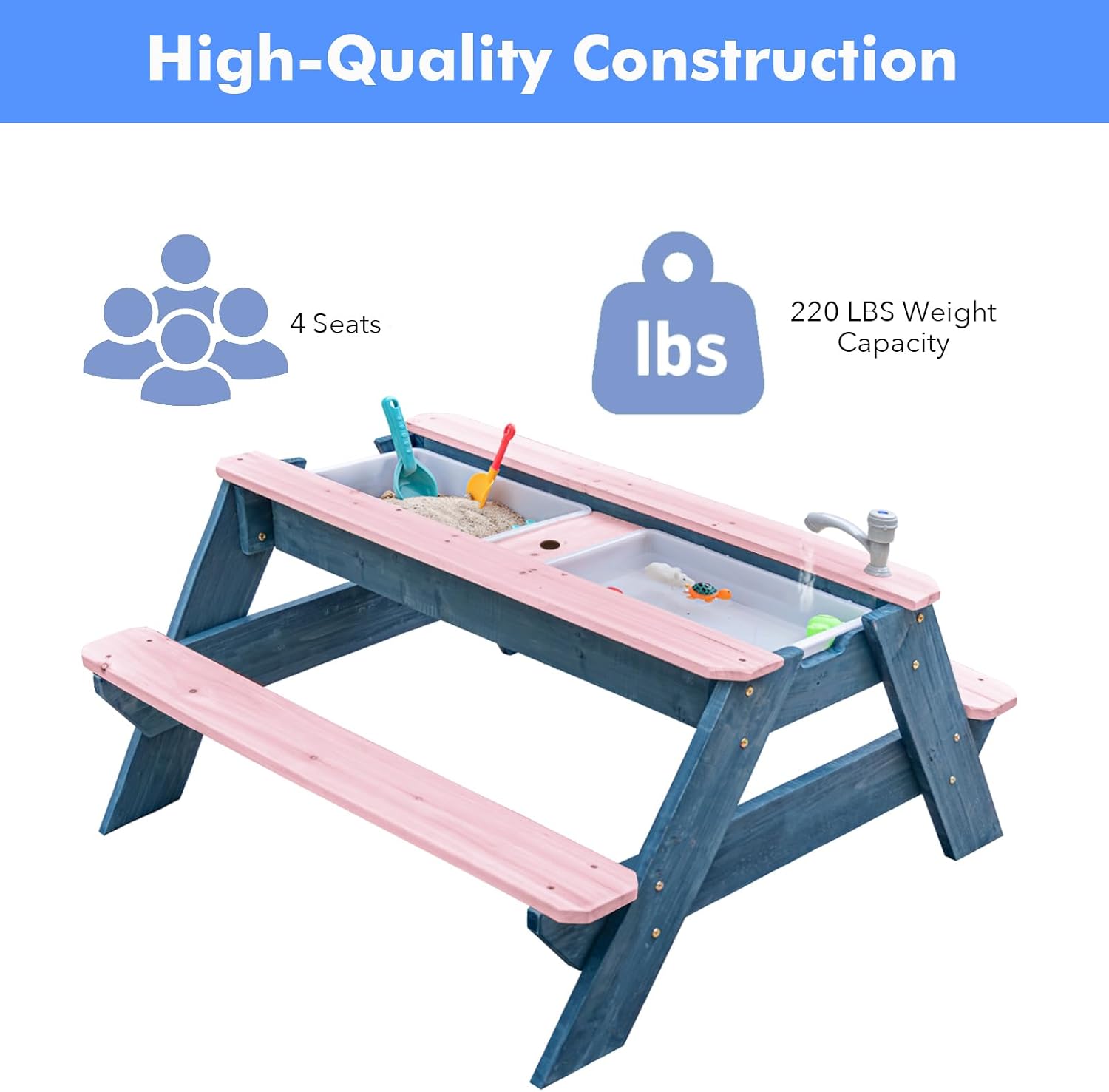 Meja Pasir & Air 3-in-1 untuk  - Kids Outdoor Table With Umbrella ulasan dan harga