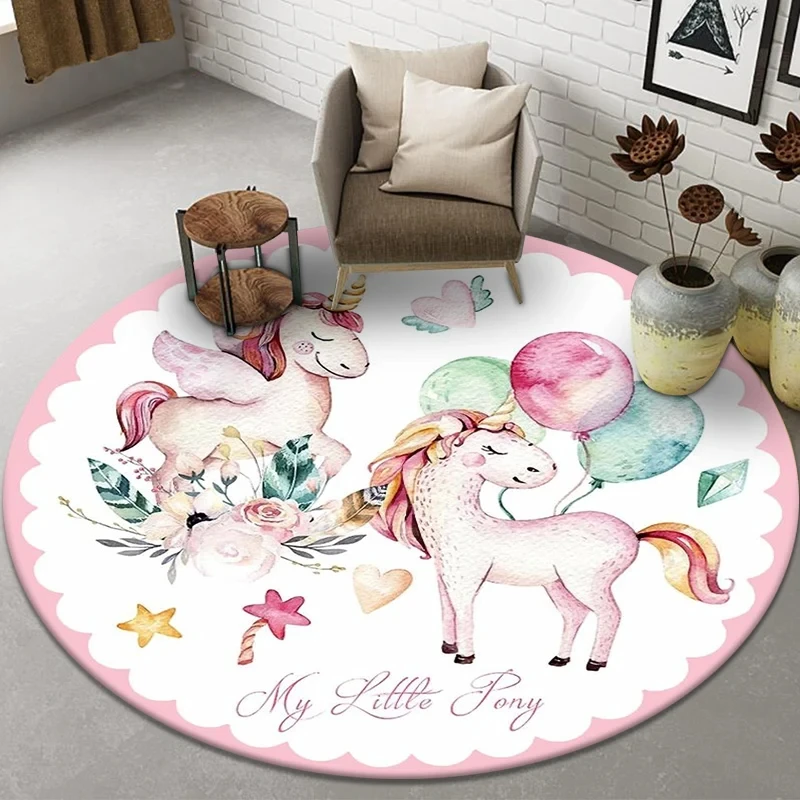 Karpet Bulat Unicorn Kartun Ka - Kids Unicorn Outdoor Chair ulasan dan harga