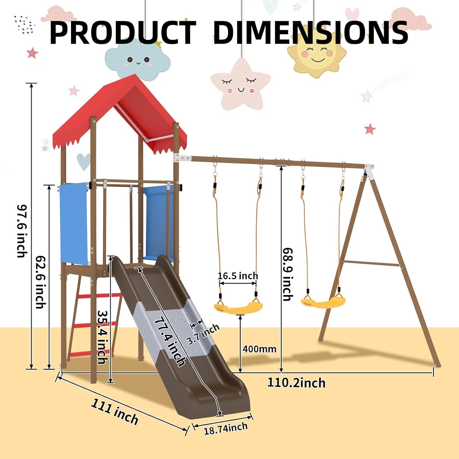 Ayunan Logam untuk Anak-anak d - Kids Outdoor Swing Set With Slide ulasan dan harga