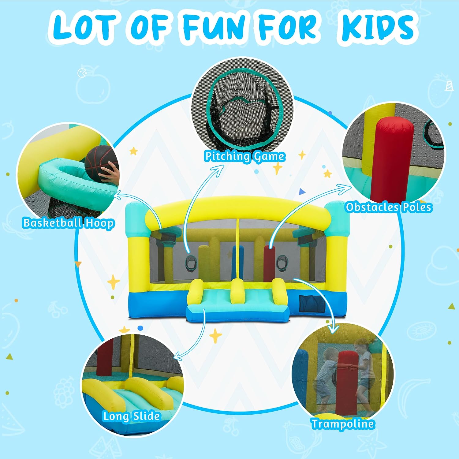 Rumah Loncat Besar, Kastil Lon - Kids Outdoor Bounce House ulasan dan harga