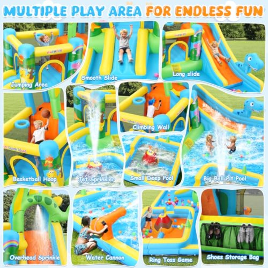 Perosotan air tiup untuk halam - Kids Outdoor Bounce House ulasan dan harga