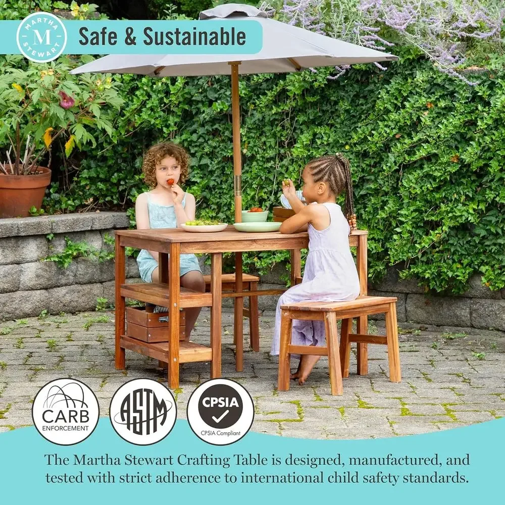 Set Meja Aktivitas Anak Luar R - Kids Outdoor Table With Umbrella ulasan dan harga