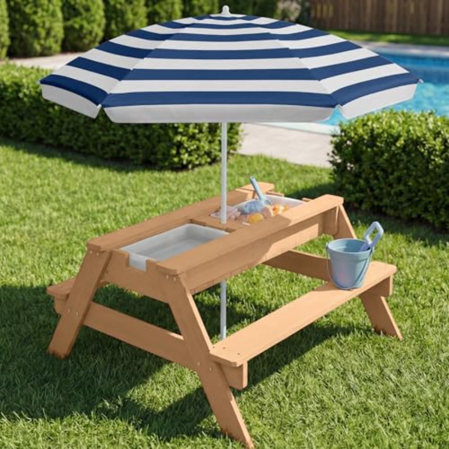 Meja piknik anak-anak untuk lu - Kids Outdoor Table With Umbrella ulasan dan harga