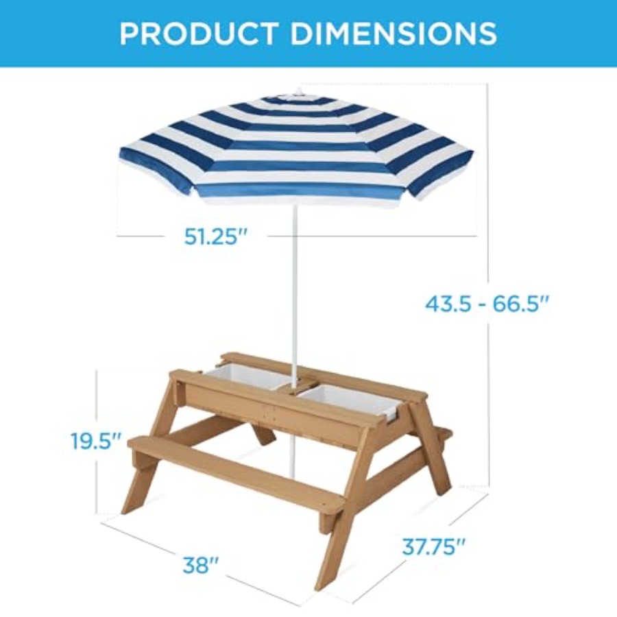 Meja piknik anak-anak untuk lu - Kids Outdoor Table With Umbrella ulasan dan harga