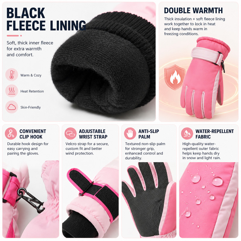 Sarung Tangan Ski Musim Dingin - Kids Outdoor Gloves ulasan dan harga