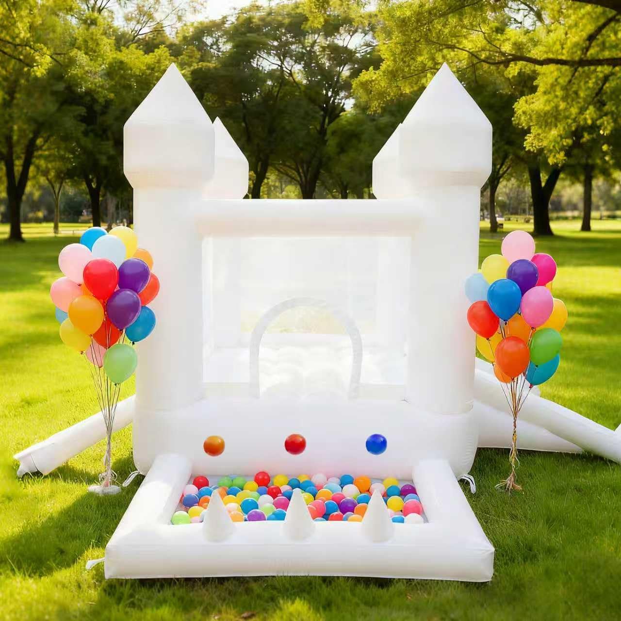 Rumah Loncat Putih, Istana Lon - Kids Outdoor Bounce House ulasan dan harga