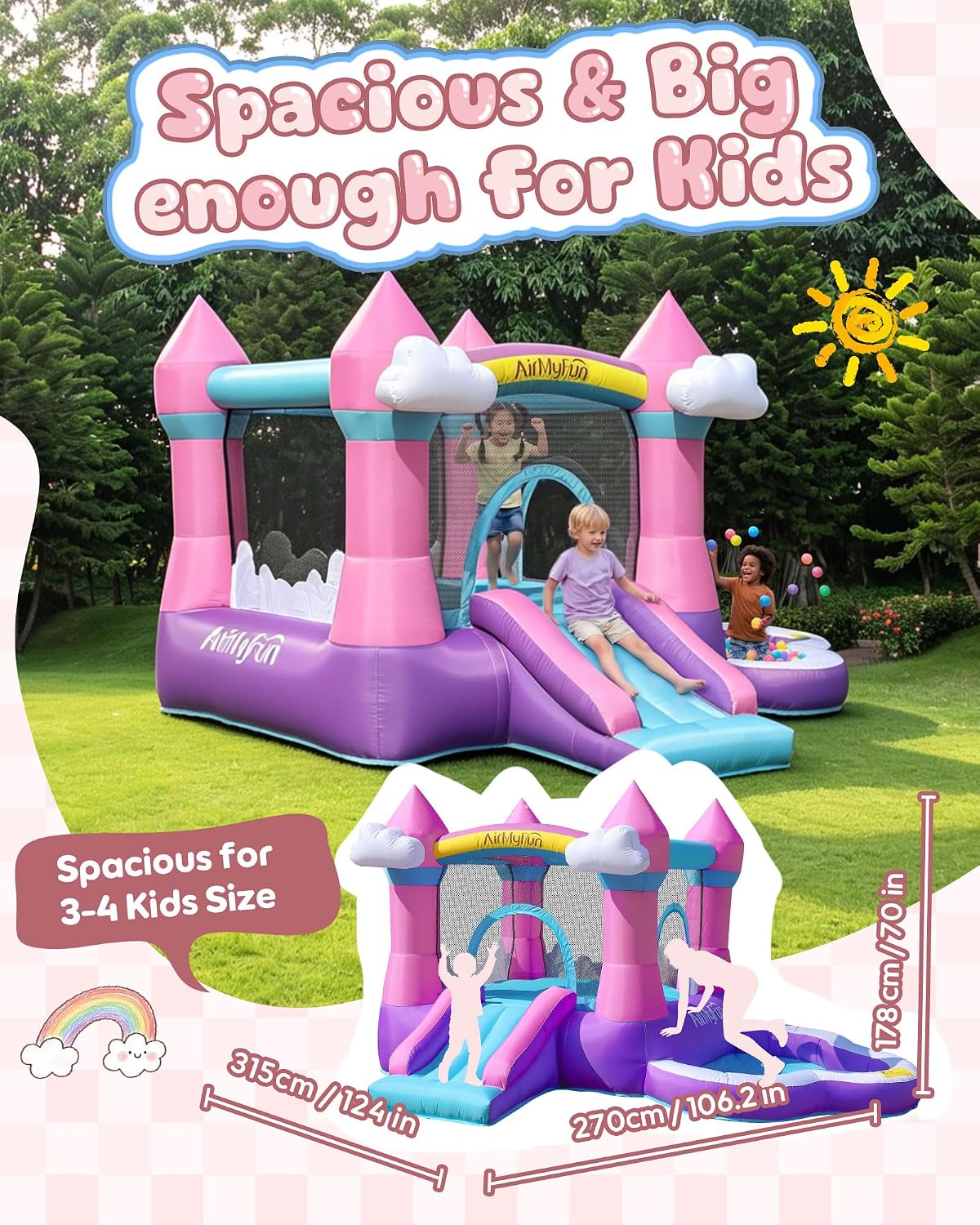 Rumah Loncat Tiup Warna Pink u - Kids Outdoor Bounce House ulasan dan harga