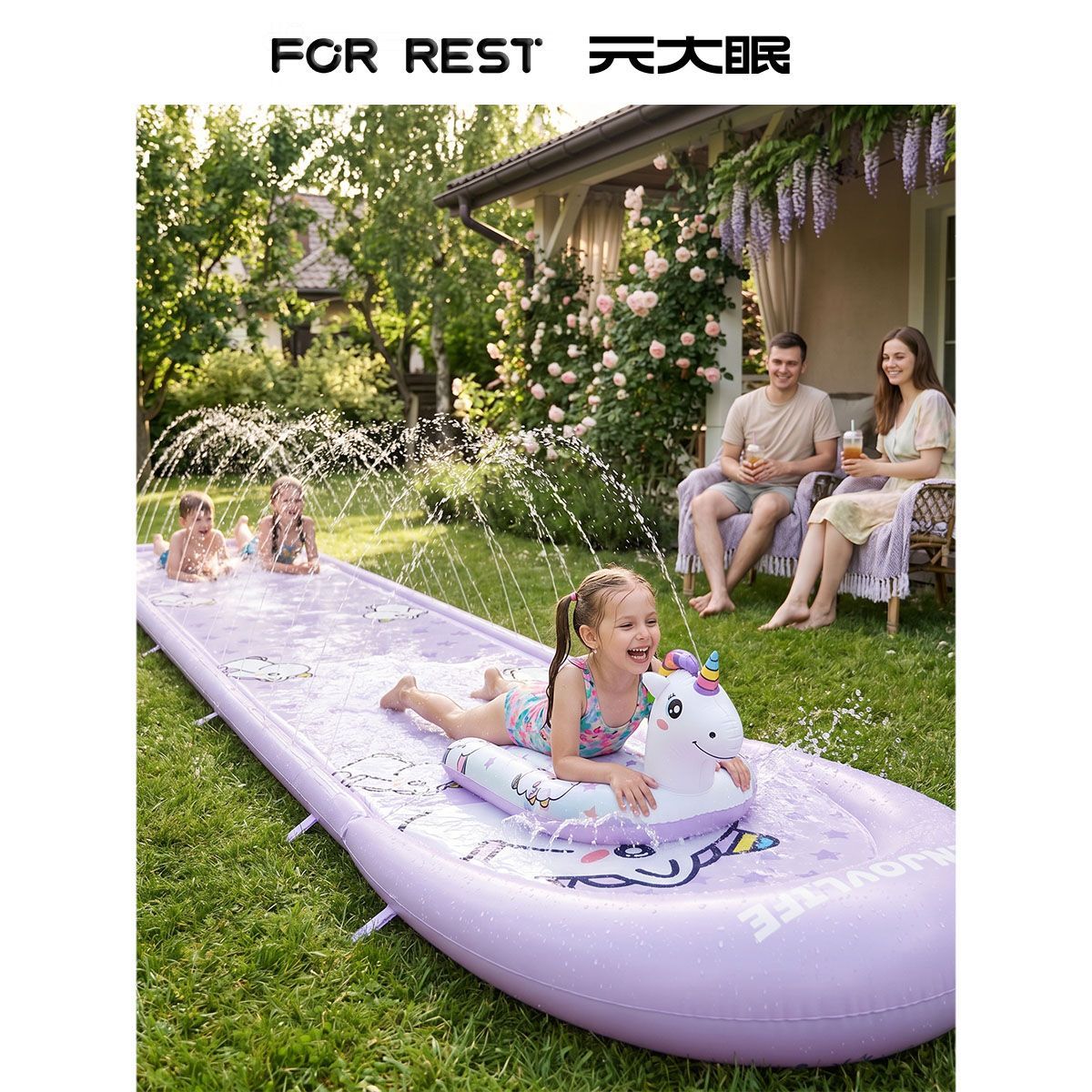 Perosotan Air Tiup Unicorn Bar - Kids Outdoor Mat ulasan dan harga