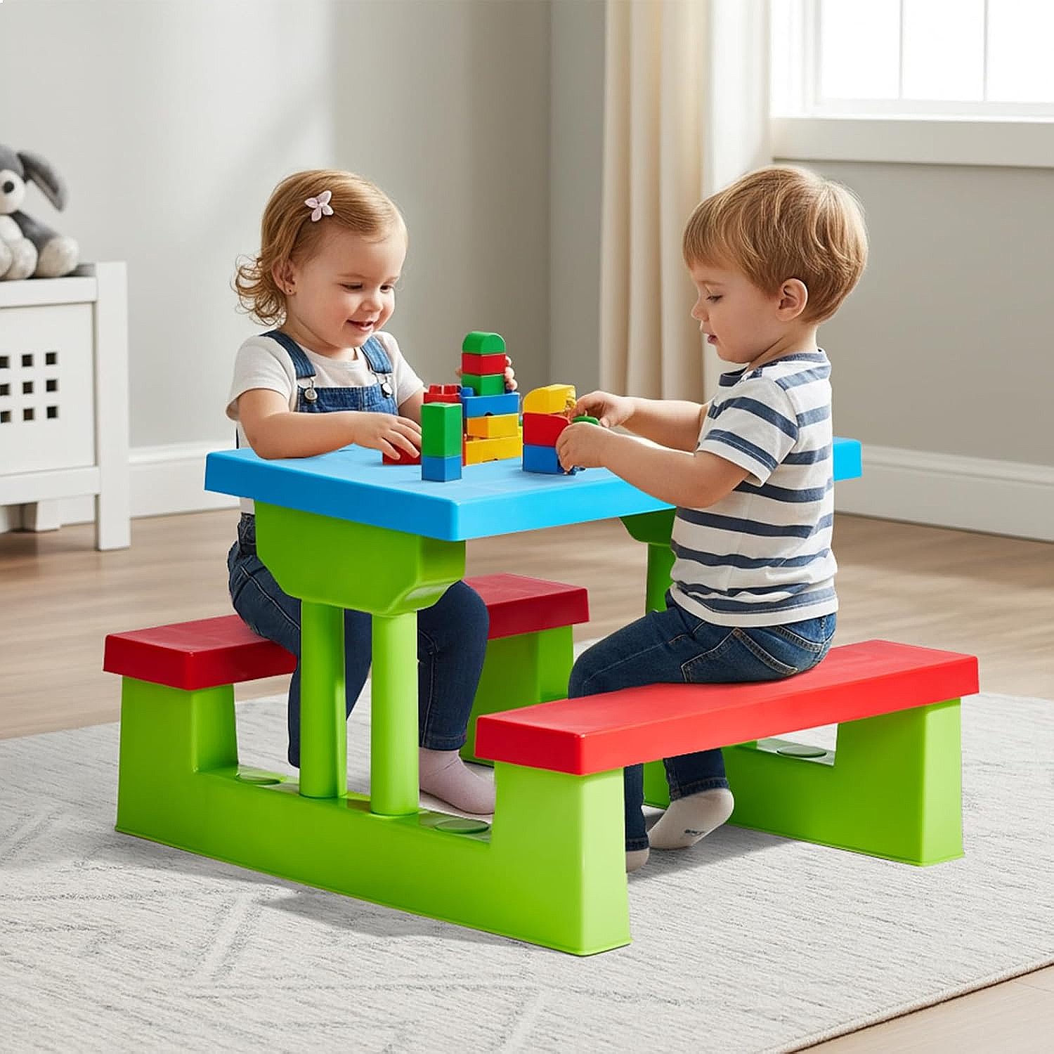 Meja Piknik Anak JOYMOR dengan - Kids Outdoor Table With Umbrella ulasan dan harga