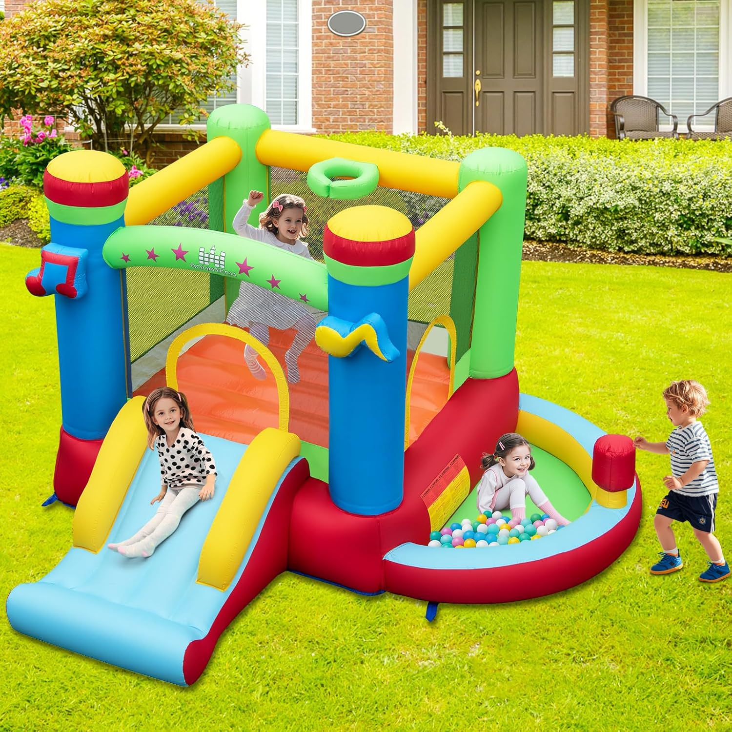 Rumah Loncat Tiup dengan Kolam - Kids Outdoor Bounce House ulasan dan harga