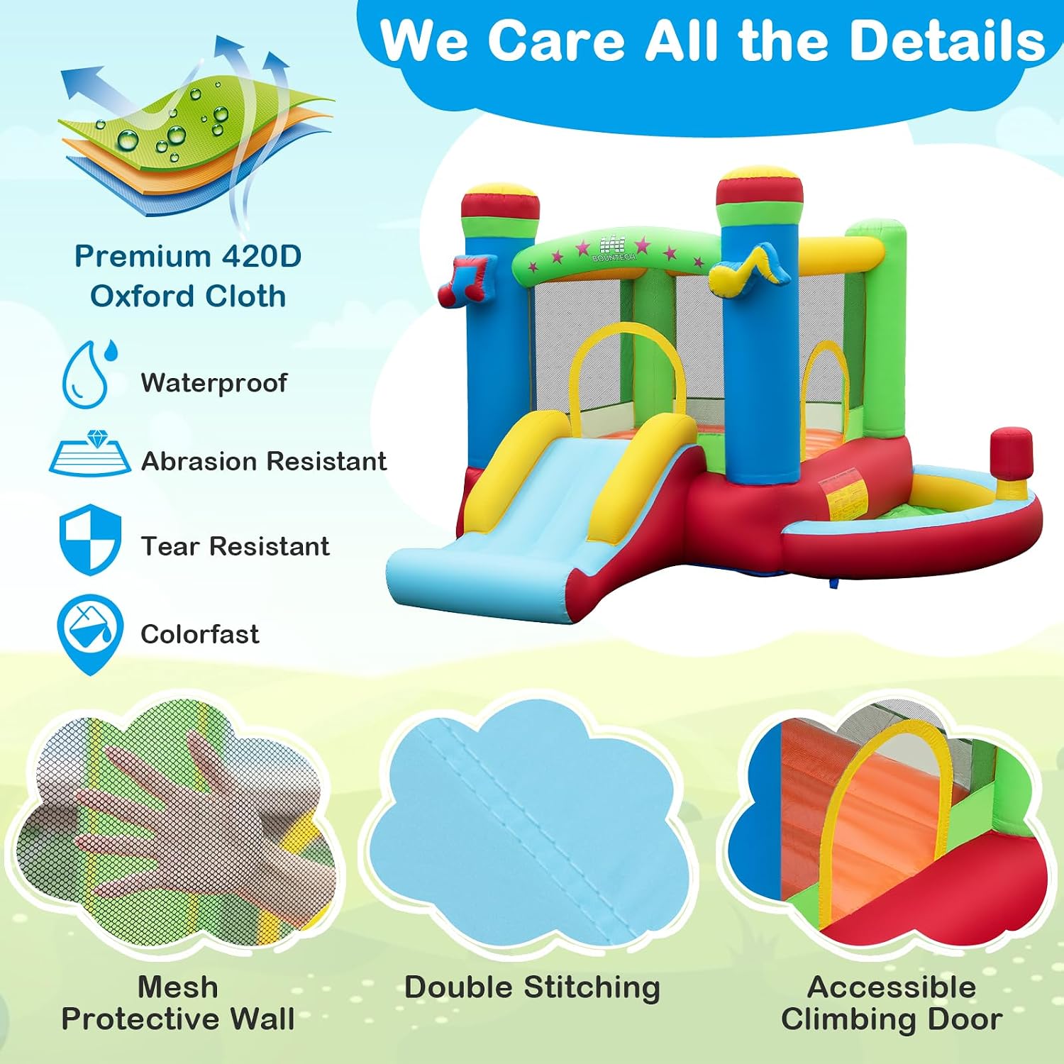 Rumah Loncat Tiup dengan Kolam - Kids Outdoor Bounce House ulasan dan harga