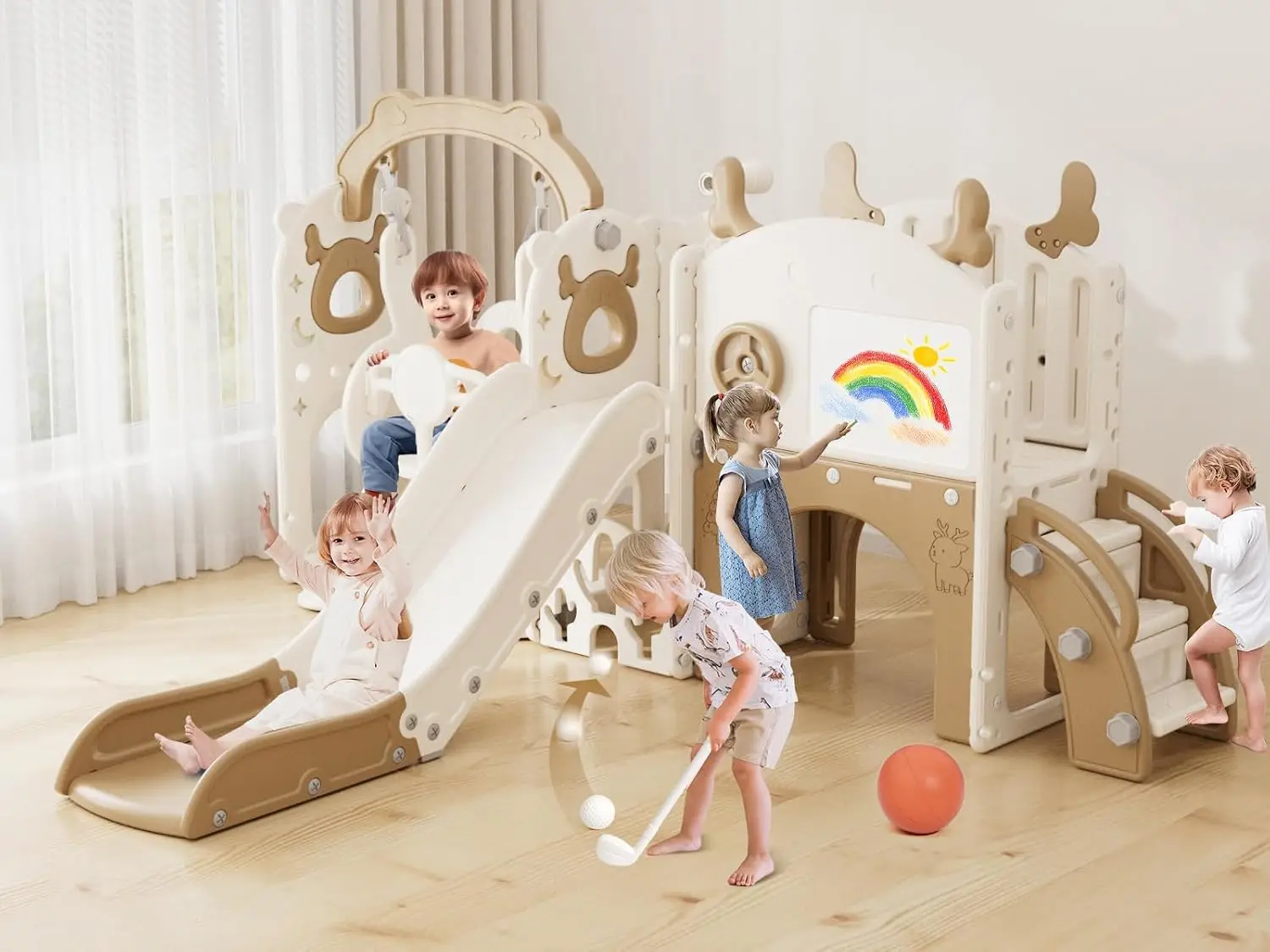 Set Perosotan dan Ayunan Anak  - Kids Outdoor Swing Set With Slide ulasan dan harga