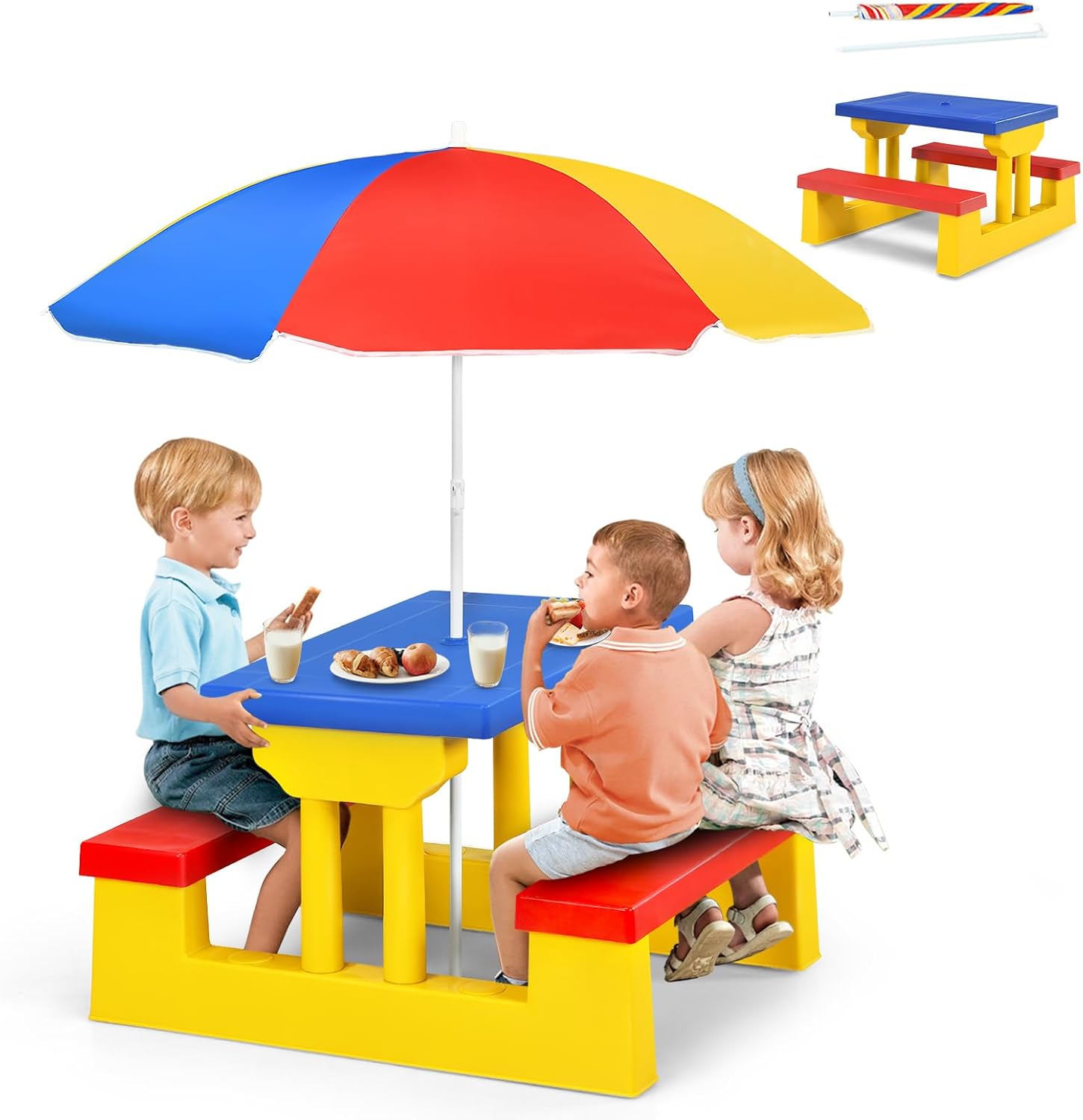 Meja Piknik Anak ARMILE, Set M - Kids Outdoor Table With Umbrella ulasan dan harga