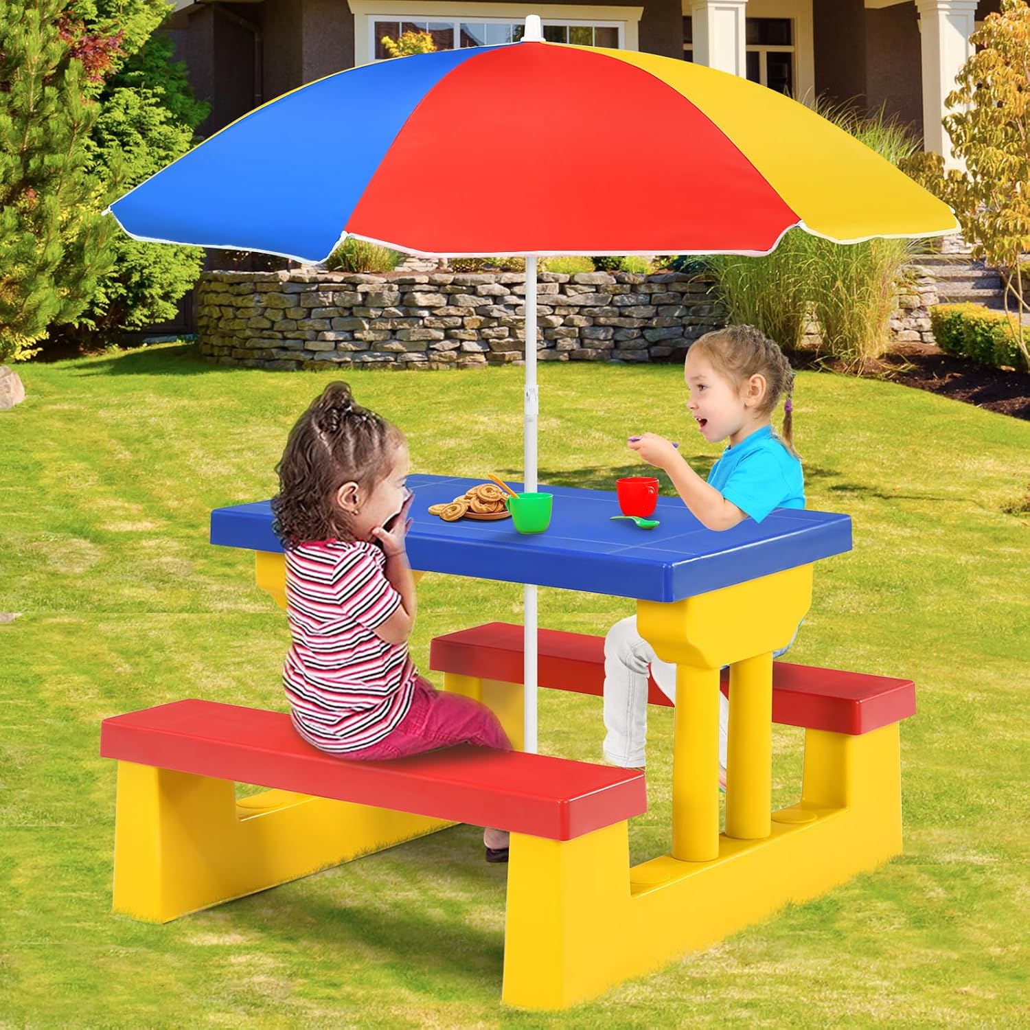 Meja Piknik Anak ARMILE, Set M - Kids Outdoor Table With Umbrella ulasan dan harga