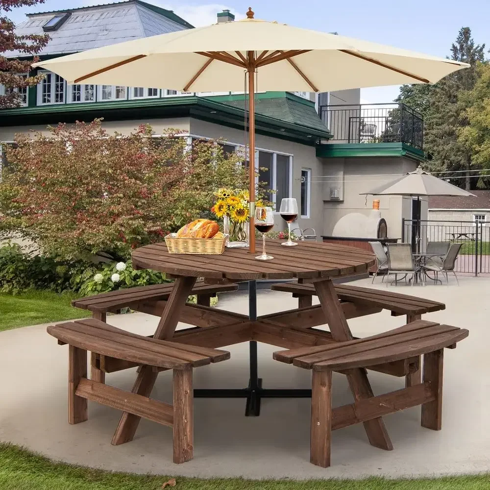 Set Meja Piknik Kayu dengan Ba - Kids Outdoor Table With Umbrella ulasan dan harga