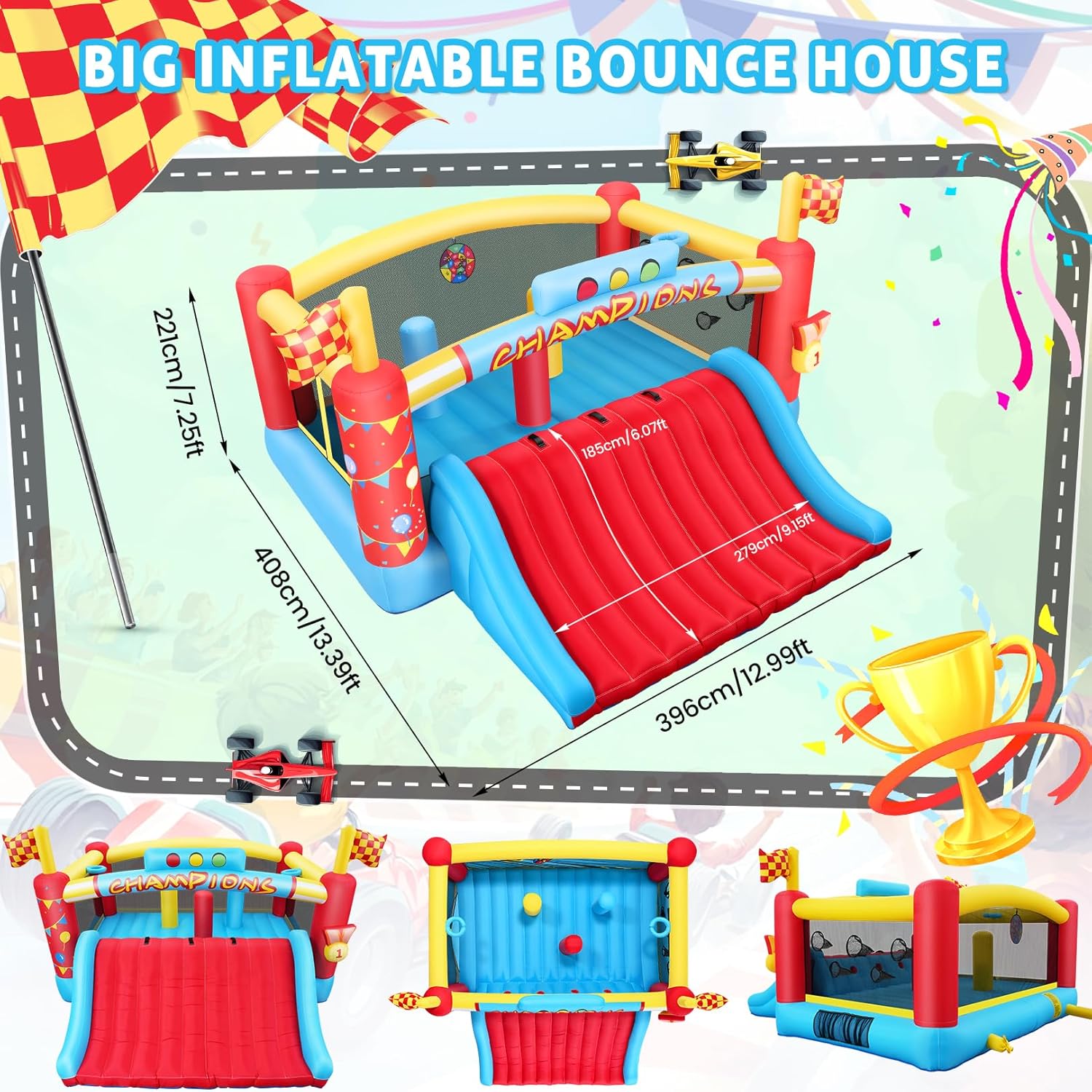 Rumah Loncat Tiup Besar untuk  - Kids Outdoor Bounce House ulasan dan harga
