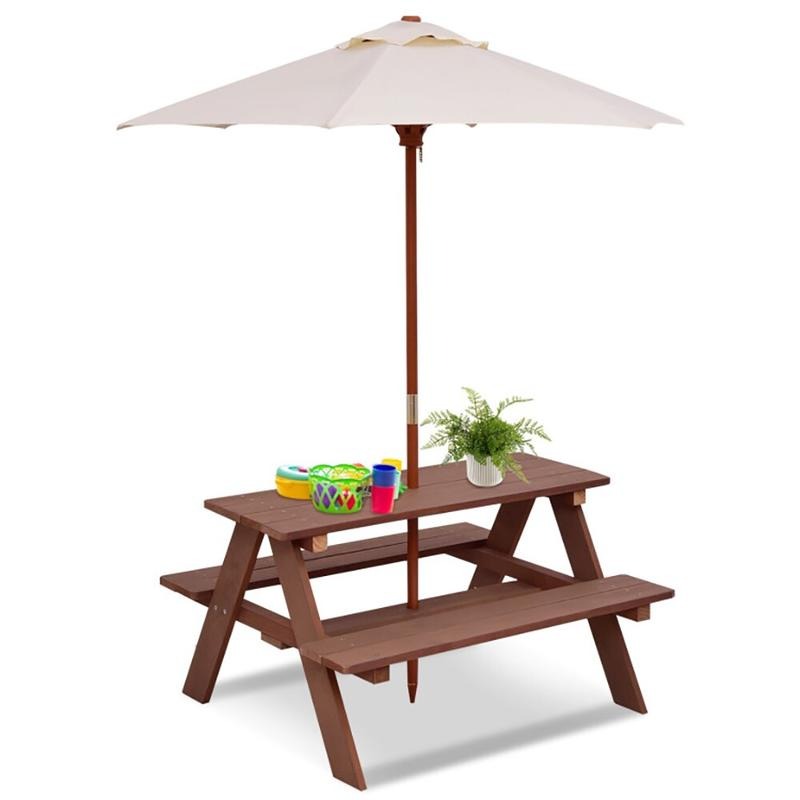 Set Meja Piknik Anak 4 Kursi L - Kids Outdoor Table With Umbrella ulasan dan harga