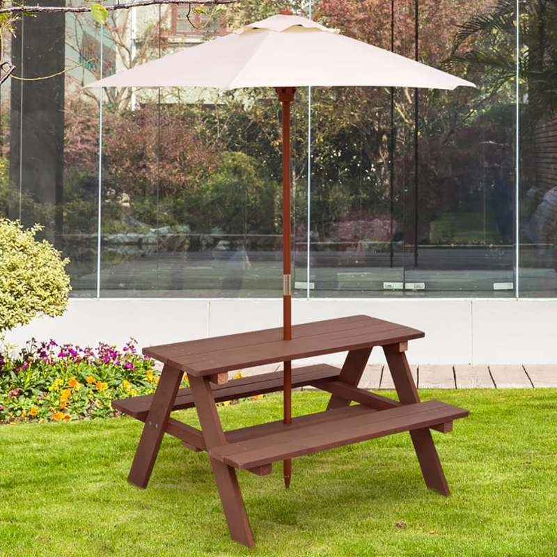 Set Meja Piknik Anak 4 Kursi L - Kids Outdoor Table With Umbrella ulasan dan harga