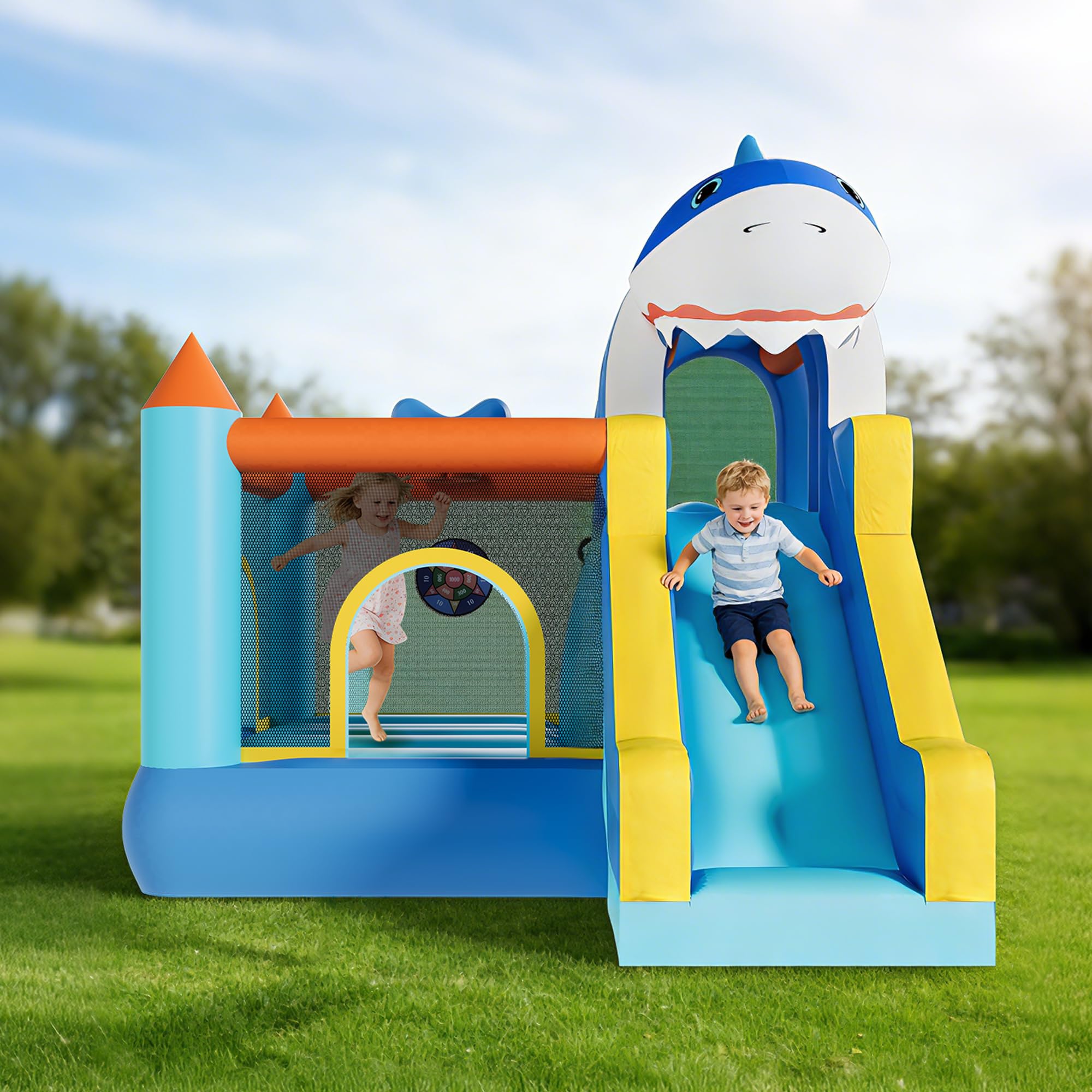 Rumah Loncat Tiup Dengan Selun - Kids Outdoor Bounce House ulasan dan harga