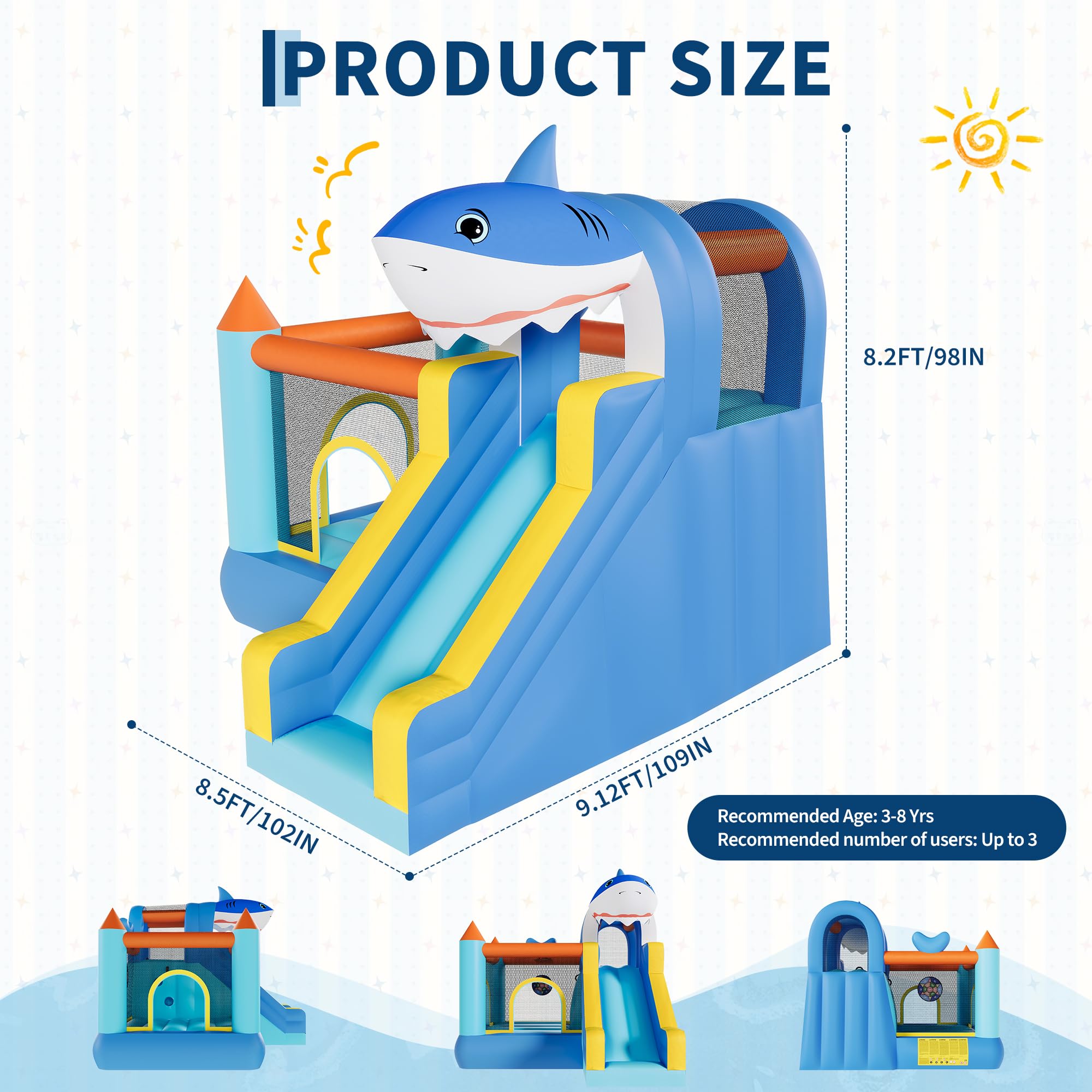 Rumah Loncat Tiup Dengan Selun - Kids Outdoor Bounce House ulasan dan harga