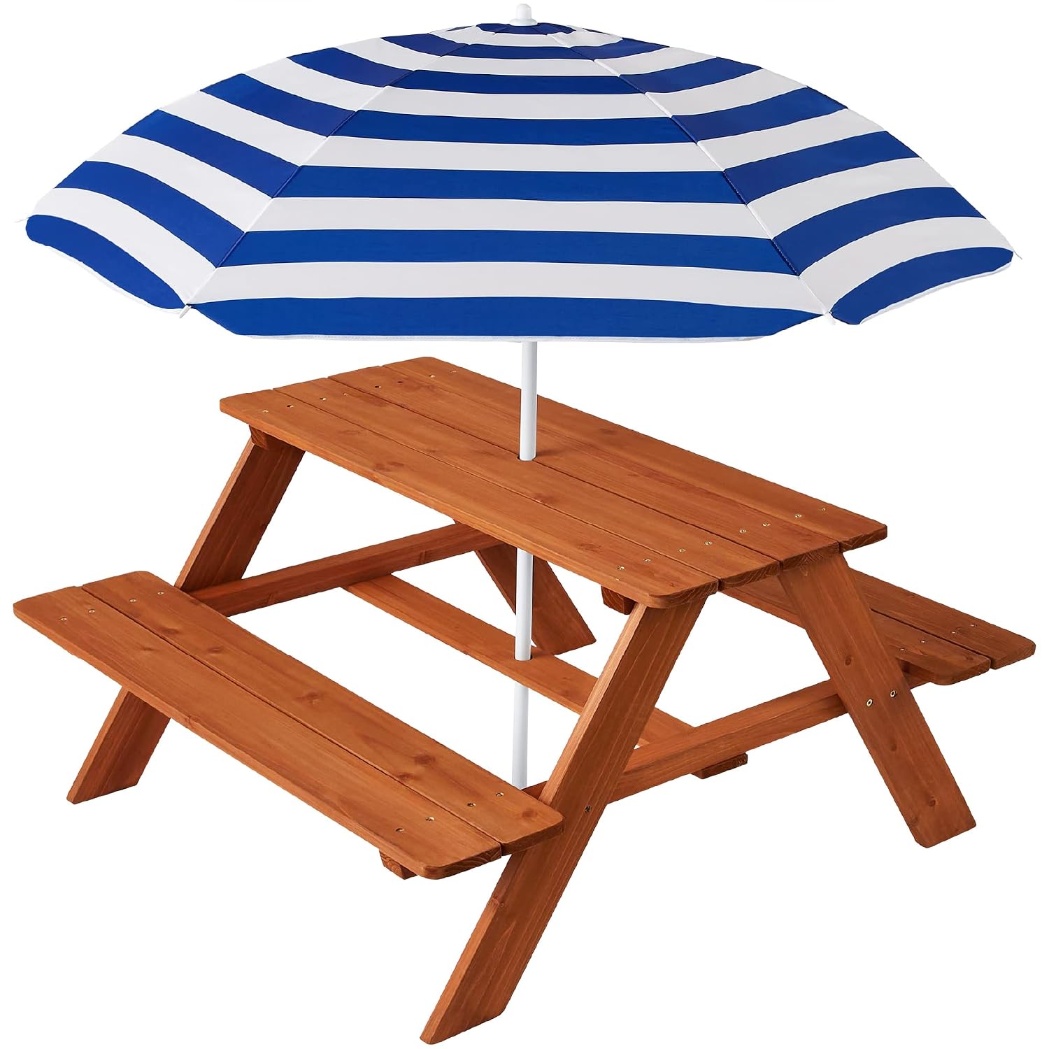 Meja Piknik Anak dari Kayu den - Kids Outdoor Table With Umbrella ulasan dan harga