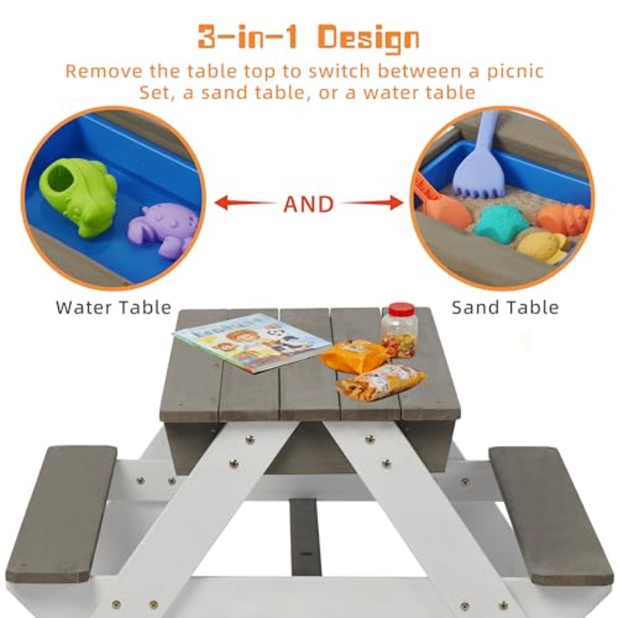 Meja piknik teras luar ruangan - Kids Outdoor Table With Umbrella ulasan dan harga