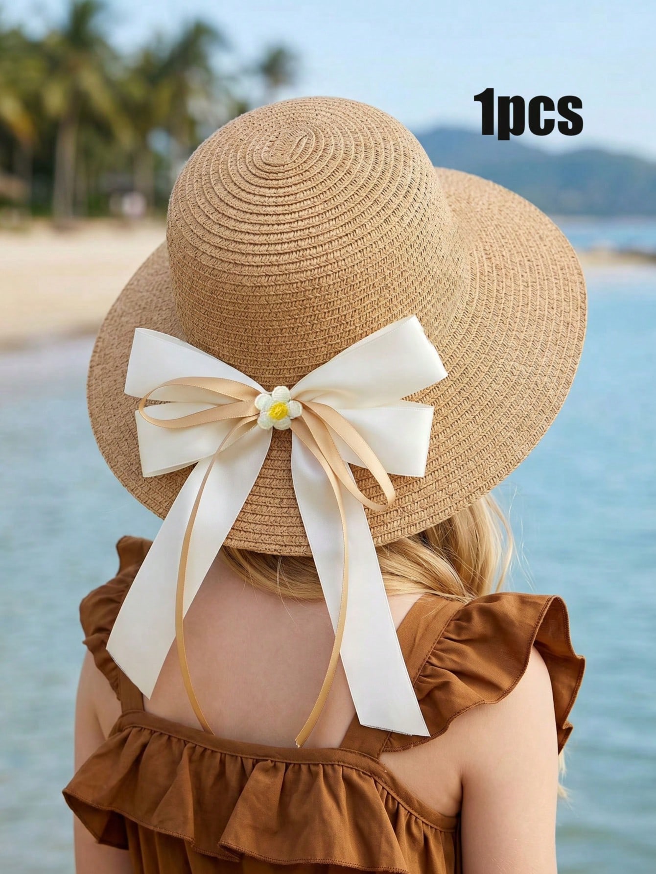 1 Buah Topi Jerami Pita Kopi u - Kids Outdoor Play ulasan dan harga