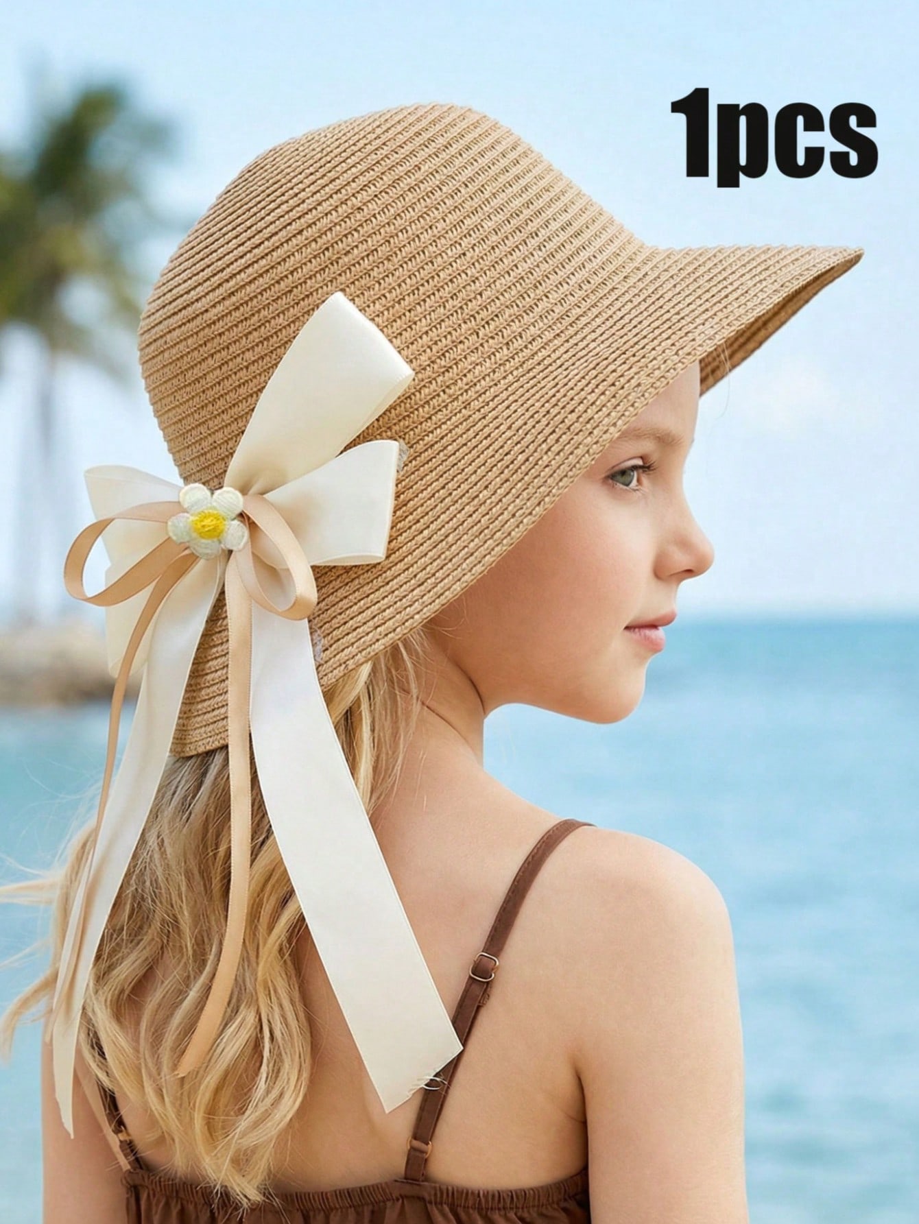 1 Buah Topi Jerami Pita Kopi u - Kids Outdoor Play ulasan dan harga